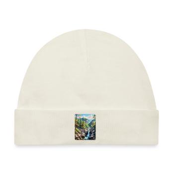 Ruhige Berg-Wasserfall-Landschaft - Baby Premium Organic Mütze - Naturweiß - Vorne