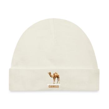 Camel Kamele Kamel - Baby Premium Organic Mütze - Naturweiß - Vorne