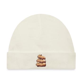 Gestapelte Capybara-Familie Illustration - Baby Premium Organic Mütze - Naturweiß - Vorne