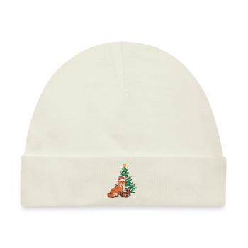 Nikolaus Fuchs Füchse Weihnachtsmann Tannenbaum - Baby Premium Organic Mütze - Naturweiß - Vorne