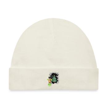Weihnachten Vegetarisch Kohl Gemüse Erdnuss Xmas - Baby Premium Organic Mütze - Naturweiß - Vorne