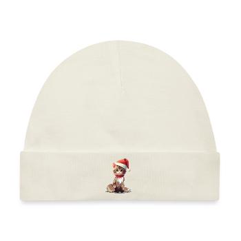 Katze Christmas Haustiere Haustier Weihnachten - Baby Premium Organic Mütze - Naturweiß - Vorne