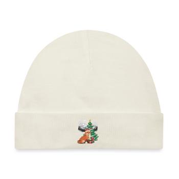 Nikolaus Fuchs Füchse Weihnachtsmann Santa - Baby Premium Organic Mütze - Naturweiß - Vorne