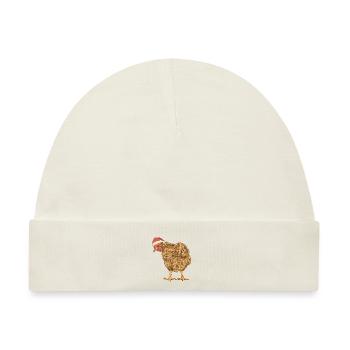 Huhn Nikolaus Henne Weihnachtsmann Federvieh Xmas - Baby Premium Organic Mütze - Naturweiß - Vorne