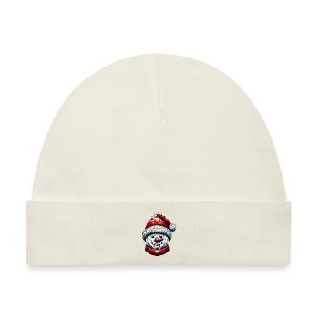 Polygon Kunst Schneemann Weihnachtsmütze Original - Baby Premium Organic Mütze - Naturweiß - Vorne