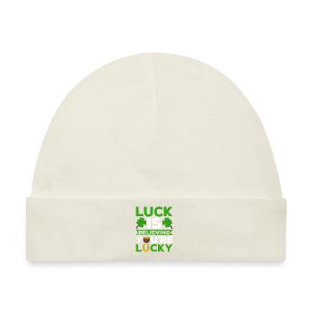 Happy St. Patrick's Day Kleeblätter - Baby Premium Organic Mütze - Naturweiß - Vorne