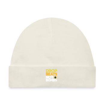 Techno Lover: Drop Beats Not Bombs Stil - Baby Premium Organic Mütze - Naturweiß - Vorne
