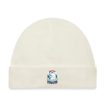 Eisbaden Eisbad Winterbader Cartoon - Baby Premium Organic Mütze - Naturweiß - Vorne
