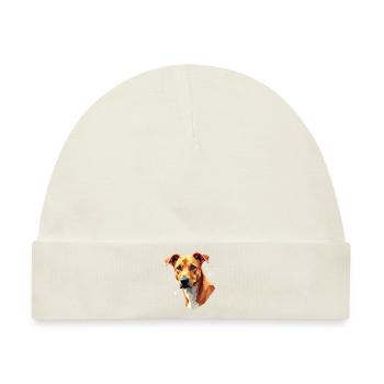 Geometrischer Hund - Kunstwerk - Baby Premium Organic Mütze - Naturweiß - Vorne