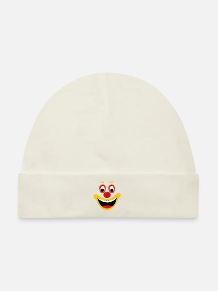 Fasching Clown Gesicht Lustig Fasching Feier Spaß - Baby Premium Organic Mütze - Naturweiß