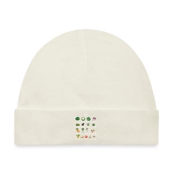 Januar Saisonale Obst- und Gemüsecollage - Baby Premium Organic Mütze - Naturweiß - Vorne