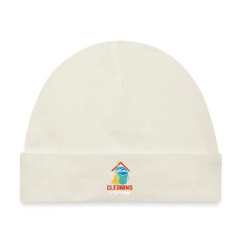 Putzen Ist Meine Therapie Lustiger Hausmeister - Baby Premium Organic Mütze - Naturweiß - Vorne
