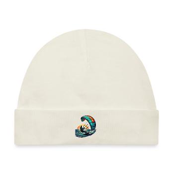 Kitesurfen Kitesurfer Kiteboard - Baby Premium Organic Mütze - Naturweiß - Vorne