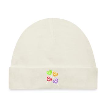 Lollie Lollies Kinder Kind Retro Vintage 80er 90er - Baby Premium Organic Mütze - Naturweiß - Vorne