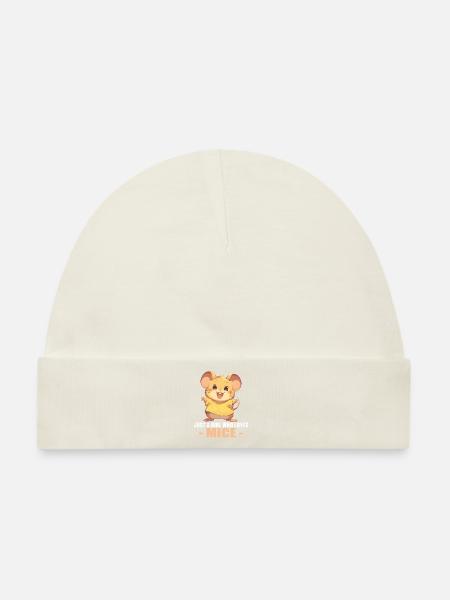 Mäuse Maus - Baby Premium Organic Mütze - Naturweiß