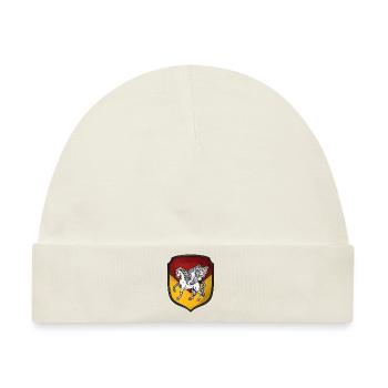 Wappen silber Pegasus - Baby Premium Organic Mütze - Naturweiß - Vorne