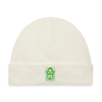 Dreiaugiger Neon-Ork Zyklop mit Monsterblick - Baby Premium Organic Mütze - Naturweiß - Vorne