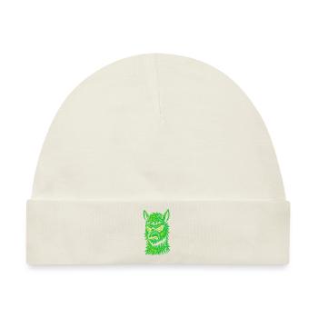 Wütendes Neon-Lama mit Killerblick - Baby Premium Organic Mütze - Naturweiß - Vorne