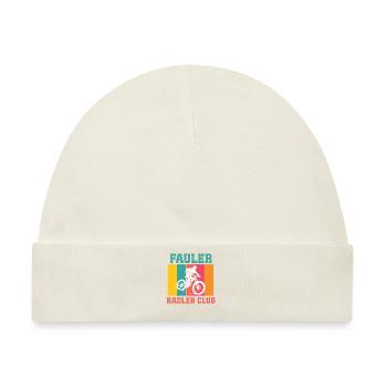 Elektro Rad FAULER RADLER CLUB Radler Lustiges - Baby Premium Organic Mütze - Naturweiß - Vorne
