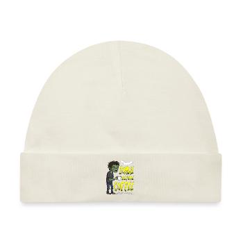 ZOMBIE VOR DEM KAFFEE - HALLOWEEN GESCHENK - Baby Premium Organic Mütze - Naturweiß - Vorne
