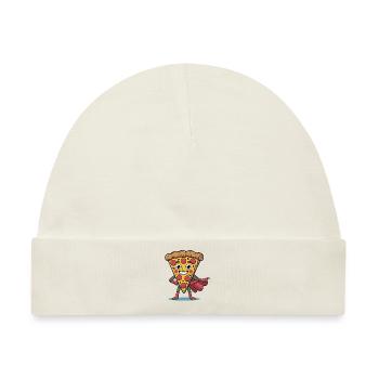 Witziges Pizza Cartoon Pizzastück Design - Baby Premium Organic Mütze - Naturweiß - Vorne