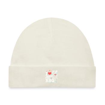 Ich liebe Jesus und BBQ - Baby Premium Organic Mütze - Naturweiß - Vorne