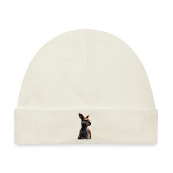 Wallaby Australien Outback Wildes Süßes Känguru - Baby Premium Organic Mütze - Naturweiß - Vorne