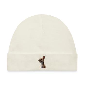 Wallaby Australien Outback Wildes Süßes Känguru - Baby Premium Organic Mütze - Naturweiß - Vorne
