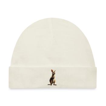 Wallaby Australien Outback Wildes Süßes Känguru - Baby Premium Organic Mütze - Naturweiß - Vorne