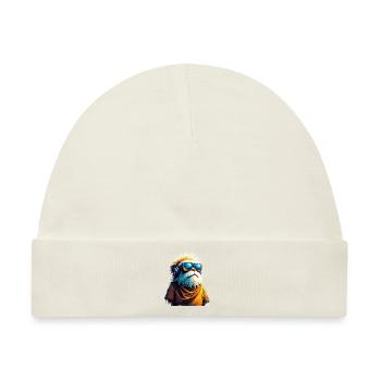 Dj Erdmännchen mit Sonnenbrille T-Shirt - Baby Premium Organic Mütze - Naturweiß - Vorne