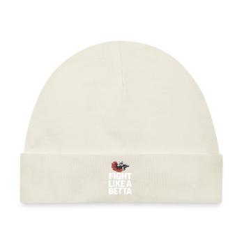 Fight like a Beta – Lustiges Fisch-Design - Baby Premium Organic Mütze - Naturweiß - Vorne