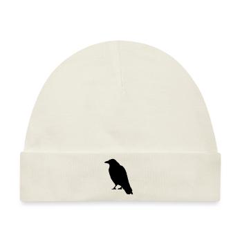 Black Crow Vogel - Baby Premium Organic Mütze - Naturweiß - Vorne