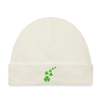 St. Patrick´s Day Kleeblätter Dreifaltigkeit - Baby Premium Organic Mütze - Naturweiß - Vorne