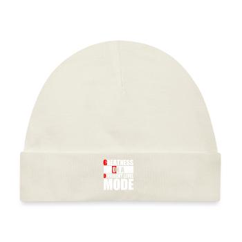 GOD MODE, Größe Auf Einer Anderen Ebene - Baby Premium Organic Mütze - Naturweiß - Vorne