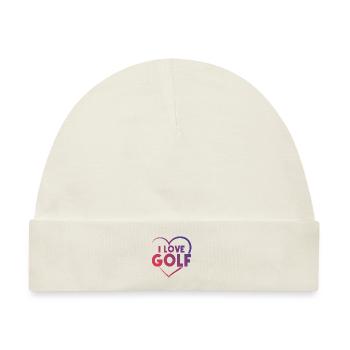Ich liebe Golf Herz - Baby Premium Organic Mütze - Naturweiß - Vorne