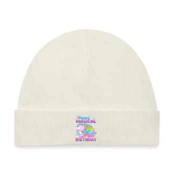 Happy Magical 2nd Birthday Einhorn Pony - Baby Premium Organic Mütze - Naturweiß - Vorne