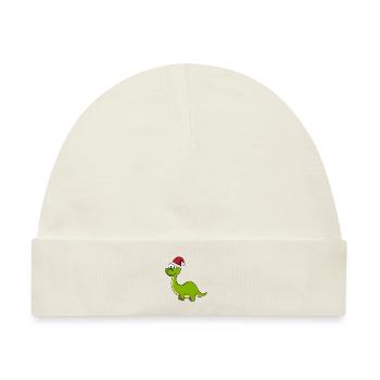 Dinosaurier brontosaurus Weihnachten - Baby Premium Organic Mütze - Naturweiß - Vorne