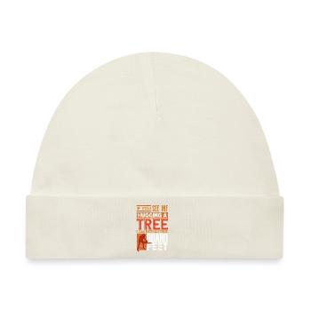 Baumumarmung, Holzbearbeitung, Holzarbeiter - Baby Premium Organic Mütze - Naturweiß - Vorne