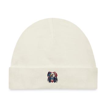 American Adler Amerika Wappentier Eagle Flagge USA - Baby Premium Organic Mütze - Naturweiß - Vorne