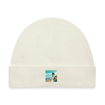 Cannon Beach Oregon Strandurlaub Design - Baby Premium Organic Mütze - Naturweiß - Vorne