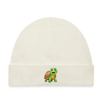 Mega süße Schildkröte - Baby Premium Organic Mütze - Naturweiß - Vorne