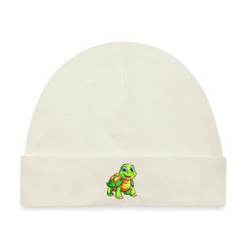 Mega süße Schildkröte - Baby Premium Organic Mütze - Naturweiß - Vorne