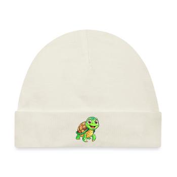 Mega süße Schildkröte - Baby Premium Organic Mütze - Naturweiß - Vorne