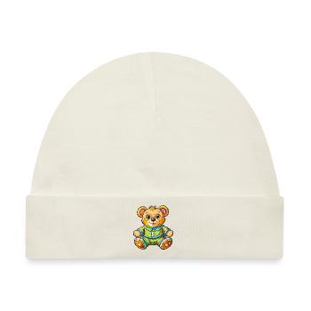 Teddy im Schlafanzug - Baby Premium Organic Mütze - Naturweiß - Vorne