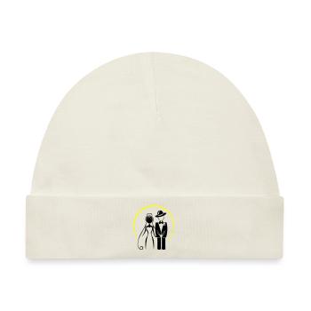 Brautpaar Ehepaar Hochzeit - Baby Premium Organic Mütze - Naturweiß - Vorne