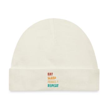Eat Sleep Fence Repeat - Fechter Spruch - Baby Premium Organic Mütze - Naturweiß - Vorne