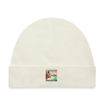Fuldahoo Malediven Überwasser-Bungalows Retro - Baby Premium Organic Mütze - Naturweiß - Vorne