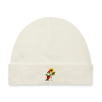 Gartenzwerg, Sonnenblume - Baby Premium Organic Mütze - Naturweiß - Vorne