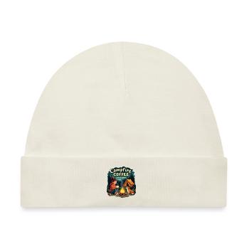 Campfire Coffee is my love language - Zelten Hund - Baby Premium Organic Mütze - Naturweiß - Vorne