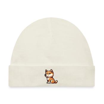 Süßer Shiba Inu lustiger skeptischer Blick - Baby Premium Organic Mütze - Naturweiß - Vorne